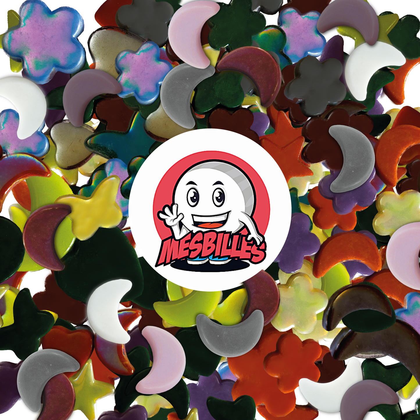 My-Glassmarbles Logo on Marbles Moon Brown Pearl extra flat
