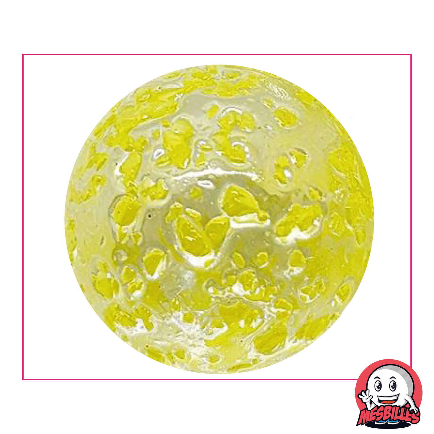 Marble Speckled 50 mm translucent glass Yellow - My-Glassmarbles