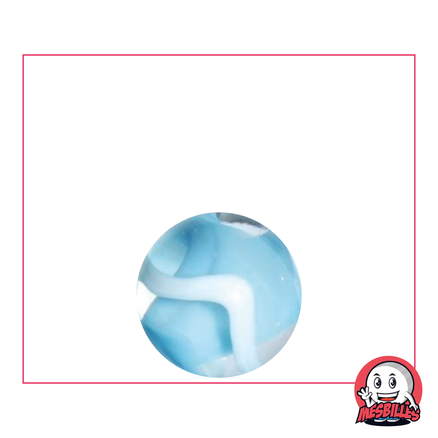 1 Marble Neige 16 mm in Blue - Turquoise coloured glass