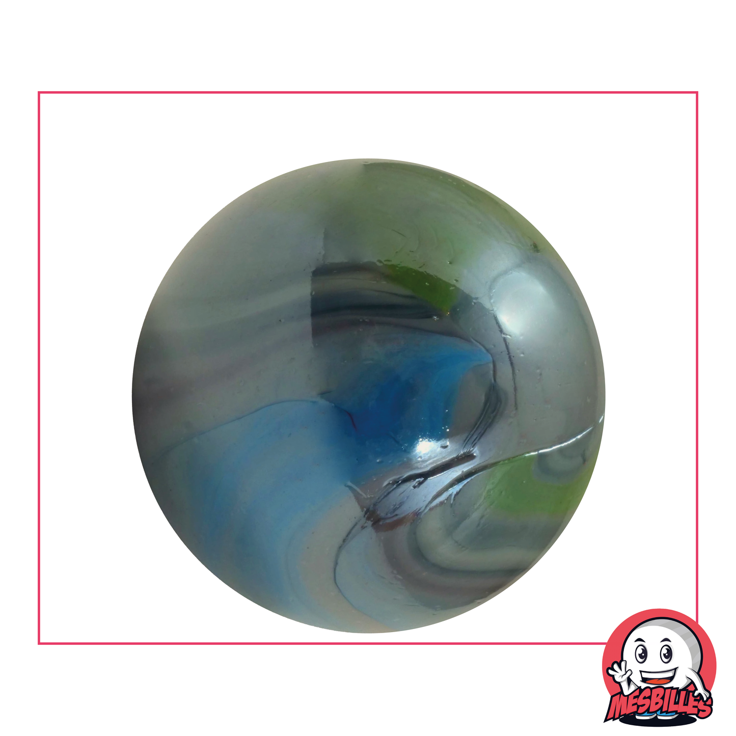 Pearlescent Shiny Opaque Marble 42 mm - My-Glassmarbles