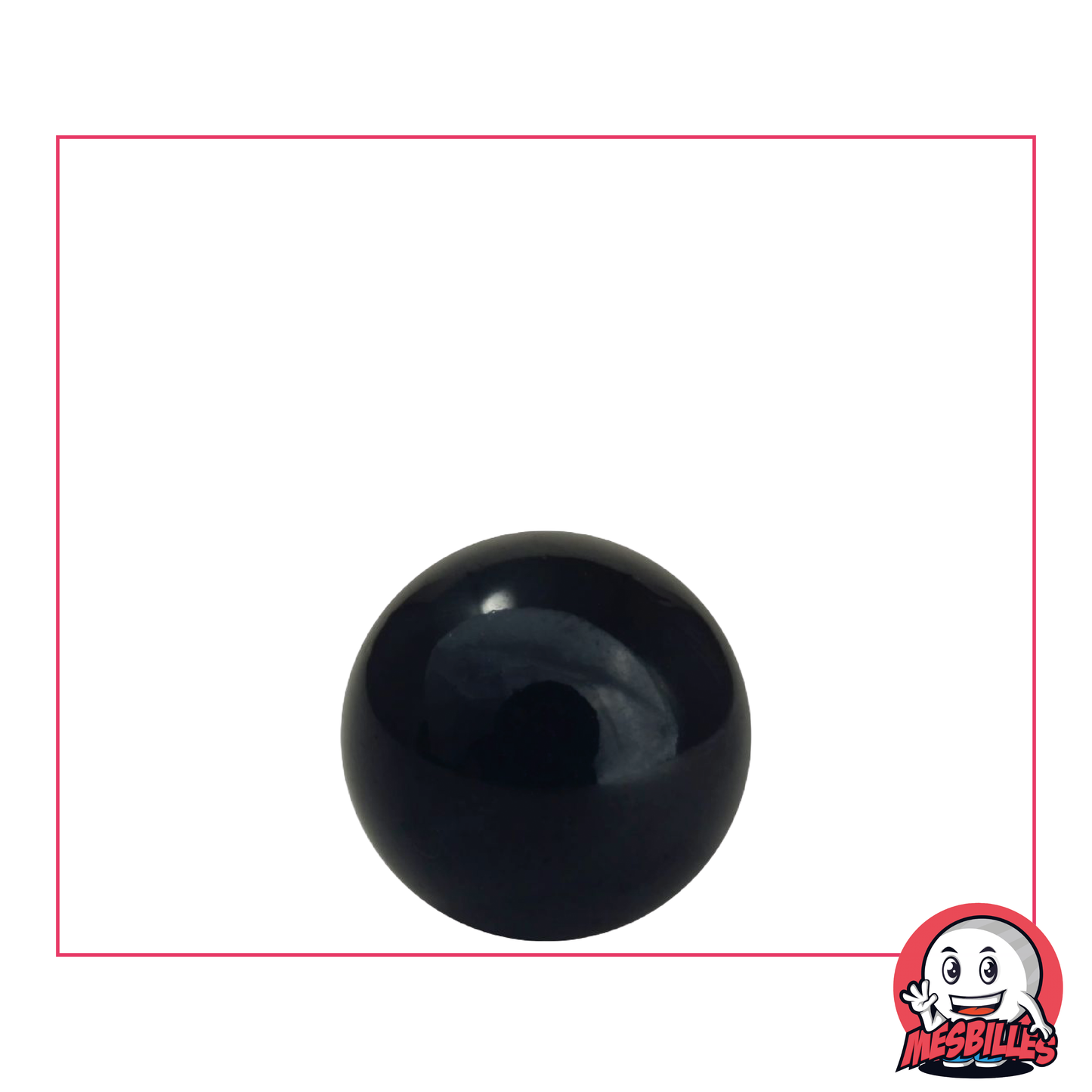 Glass Bead Opaque Black 16 mm - Round - My-Glassmarbles