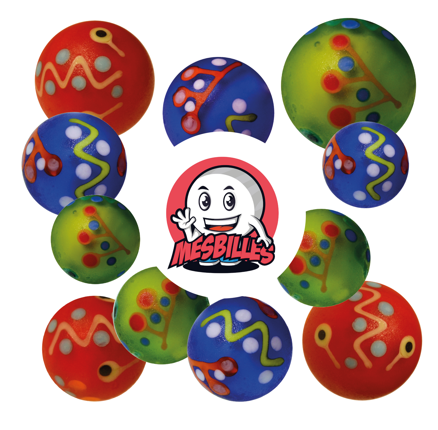 1 Blue Frosted Pinata Art Marble 16 mm