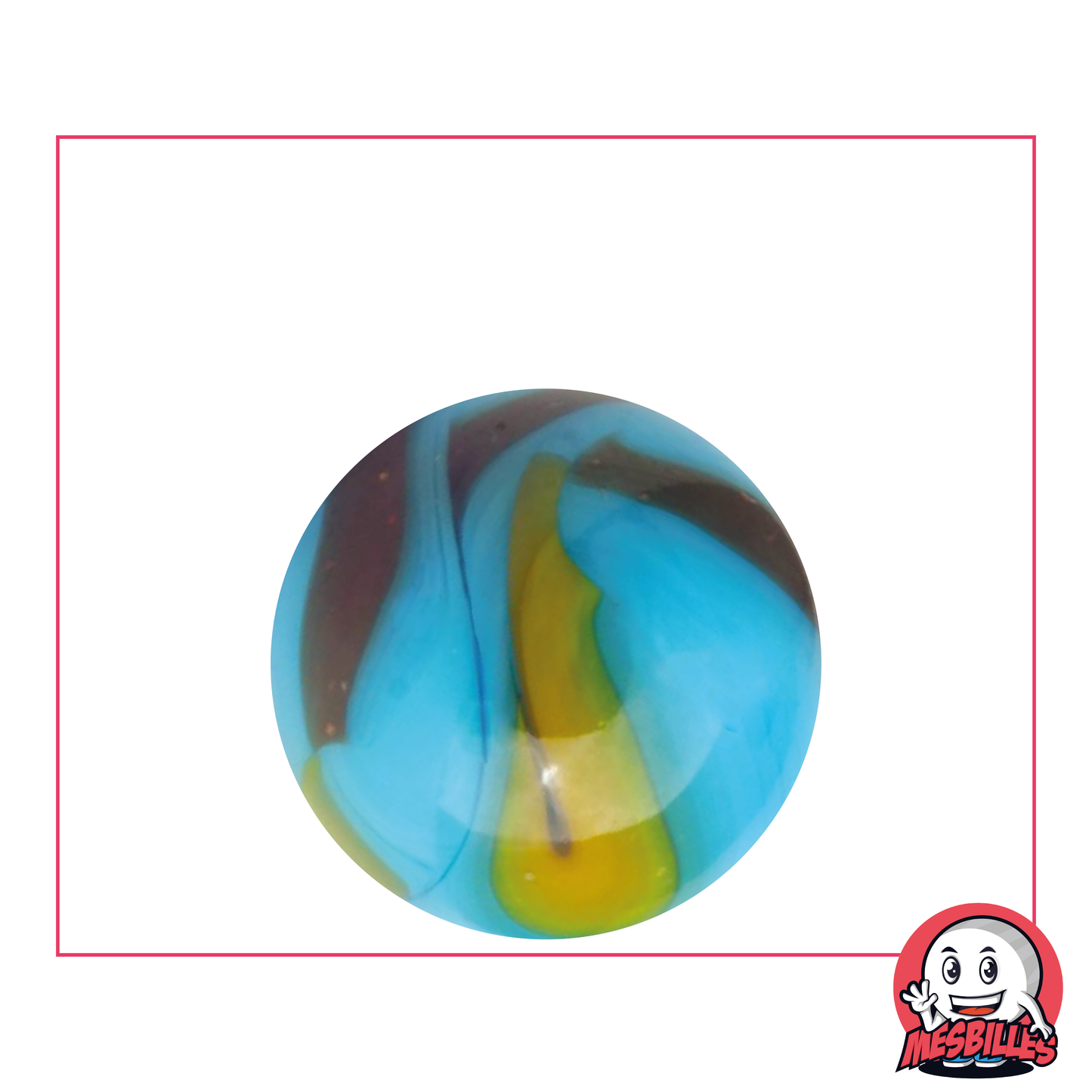 Planet Earth Opaque Blue Marble with Black 25 mm - My-Glassmarbles