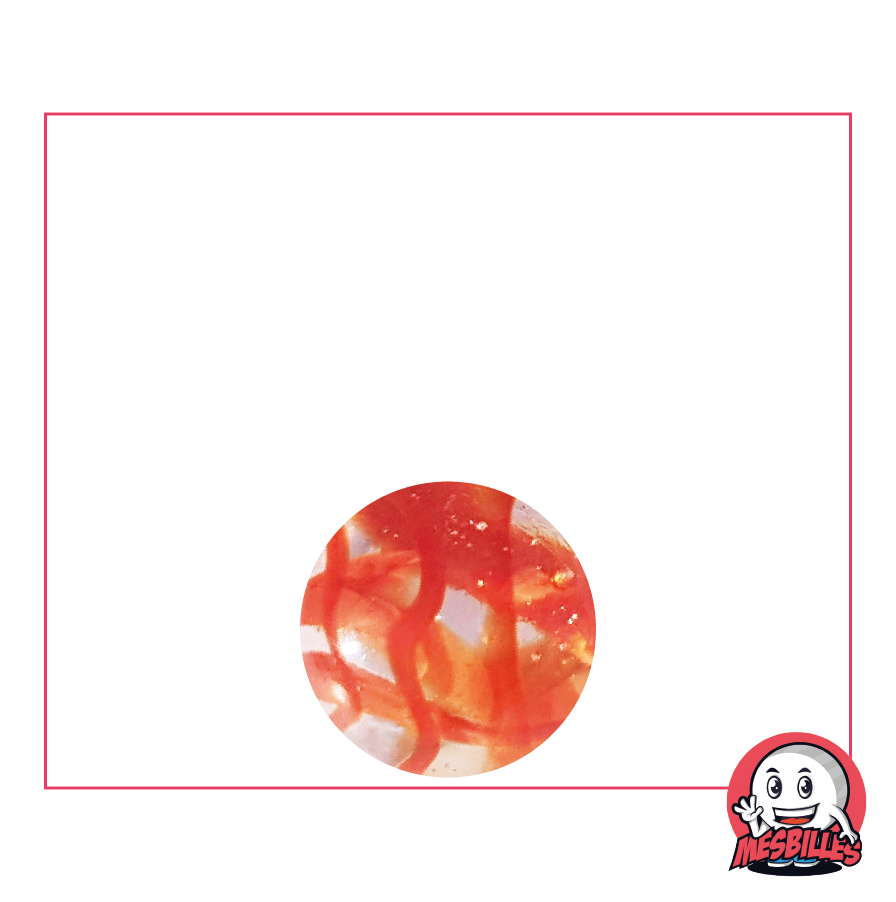 14 mm RED Marble, translucent glass marble with coloured stripes - My-Glassmarbles