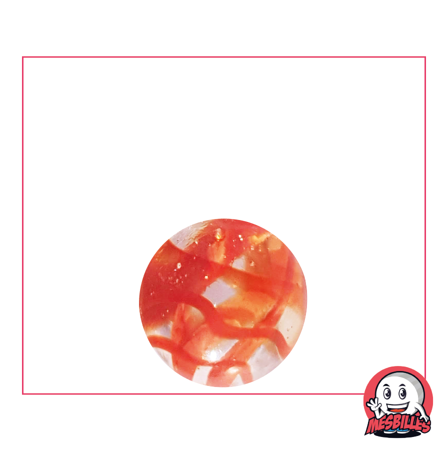 16 mm Marble, translucent glass marble with coloured stripes - My-Glassmarbles