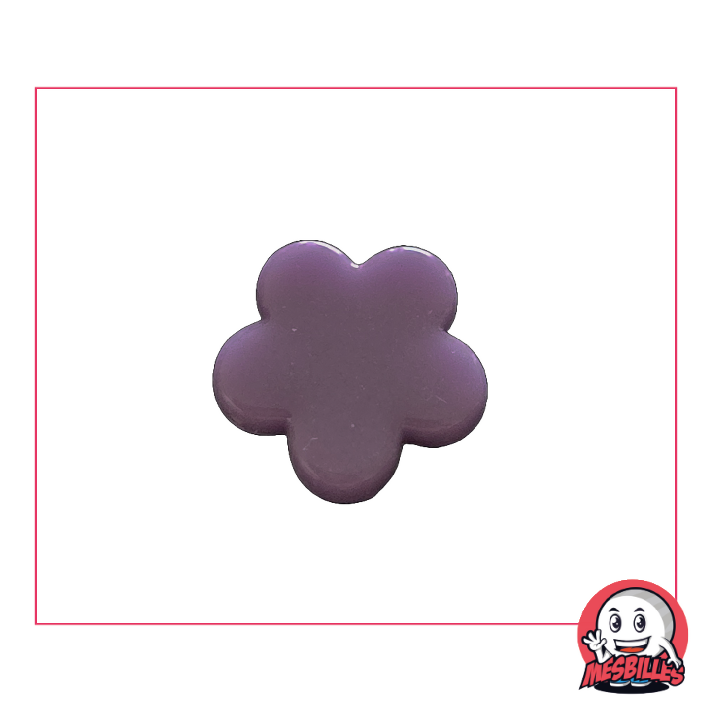 Flower Extra-flat bead in purple Pearl glass, used for decorating, playing and collecting.