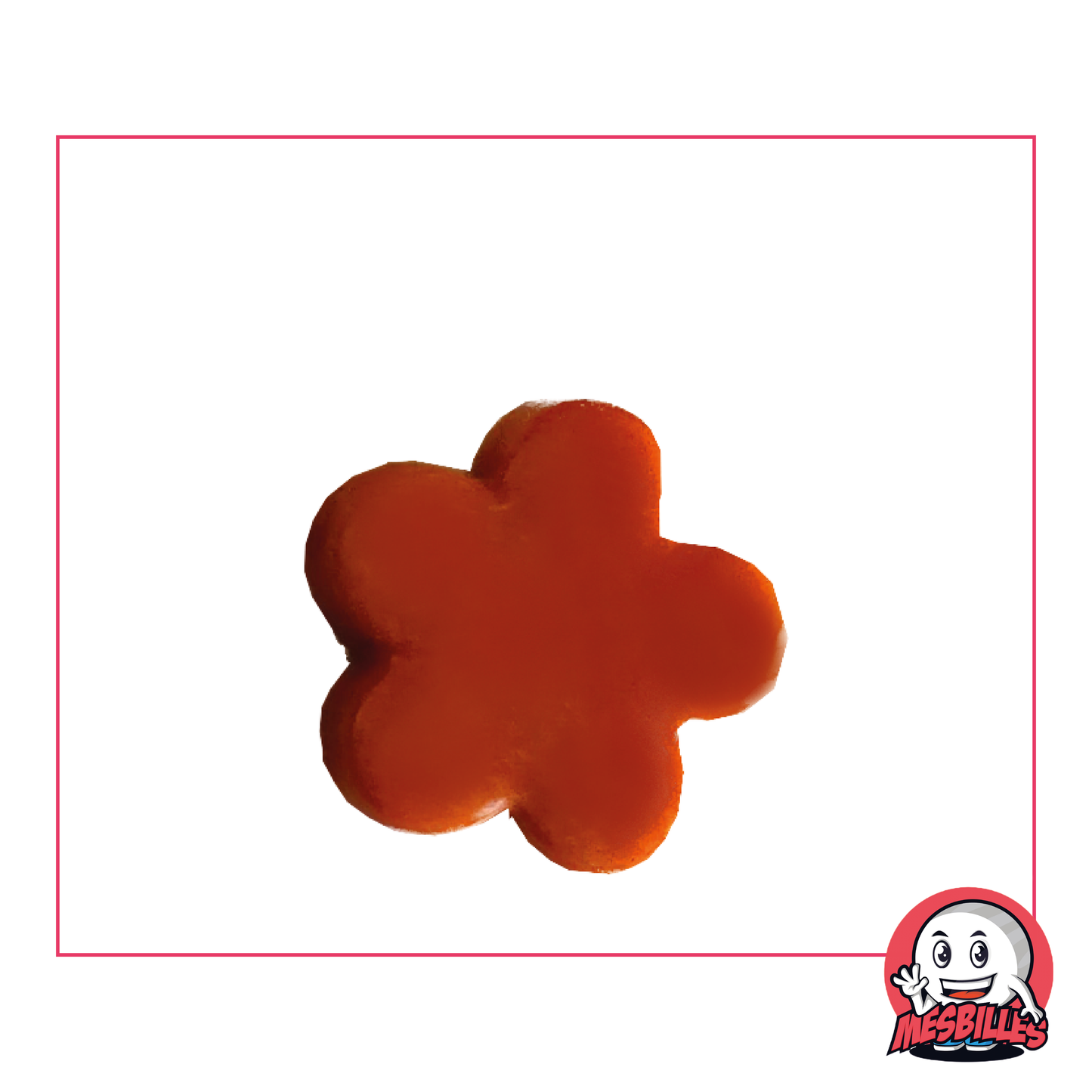 1 Extra Flat Orange Pearl Flower Marble