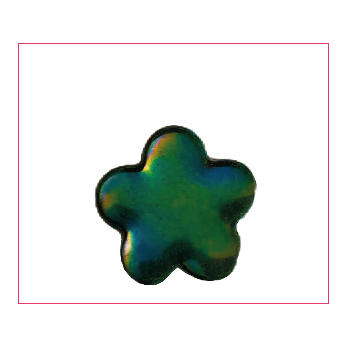 1 Glossy Green Flower Marble
