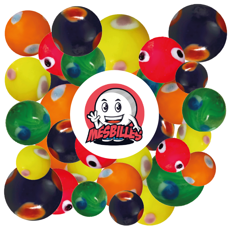 My-Glassmarbles Mascot Kim'Play marbles, Green Galactika marble, 16mm opaque glass marble.