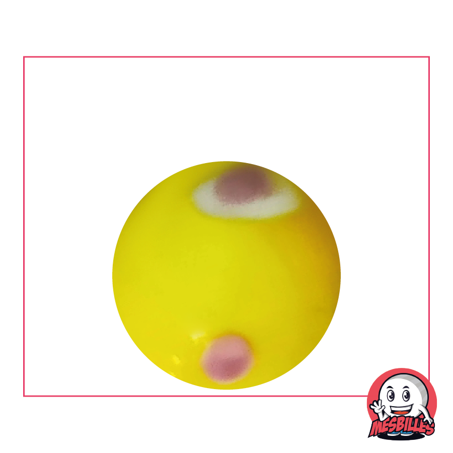 Large size Kim'Play marble, Yellow Galactika glass marble, Opaque 25 mm