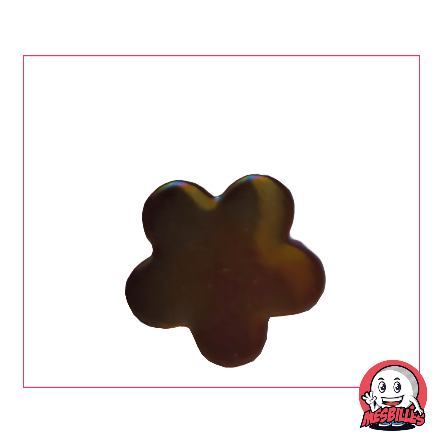 1 Glossy Ochre Flower Marble