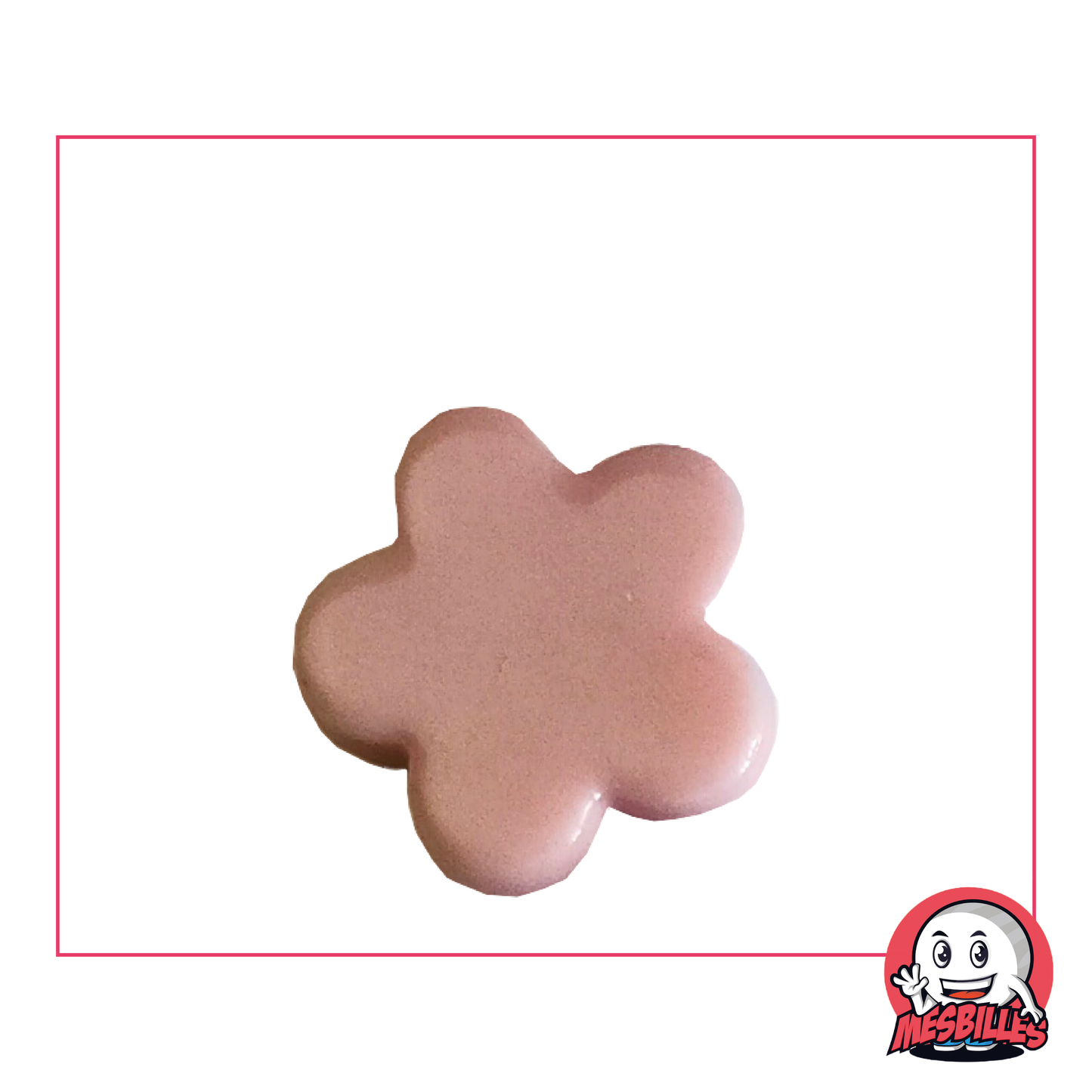 1 Extra Flat Pink Pearl Flower Marble