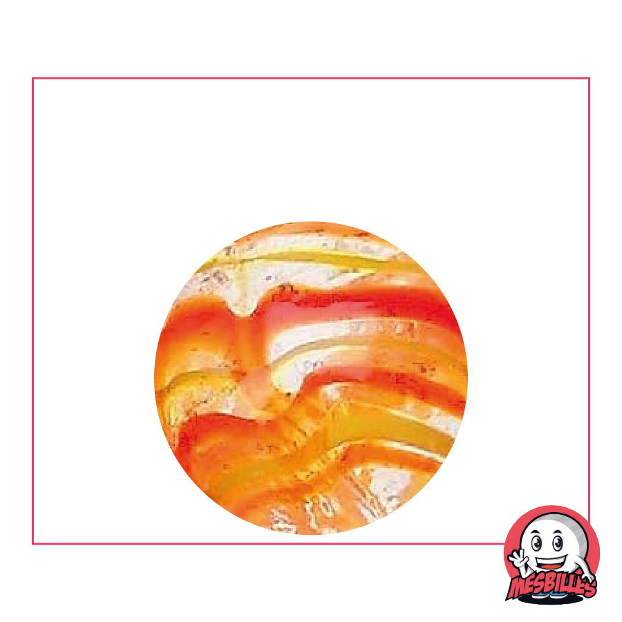 1 Red and Yellow Spider Marble 25 mm