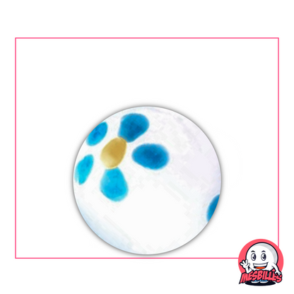 The White and Blue 25 mm Marble is an art marble, made by craftsmen.