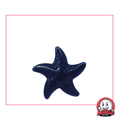 Marble Extra-flat Starfish Blue-Night, the mystery of the depths of Shaped Marbles - My-Glassmarbles