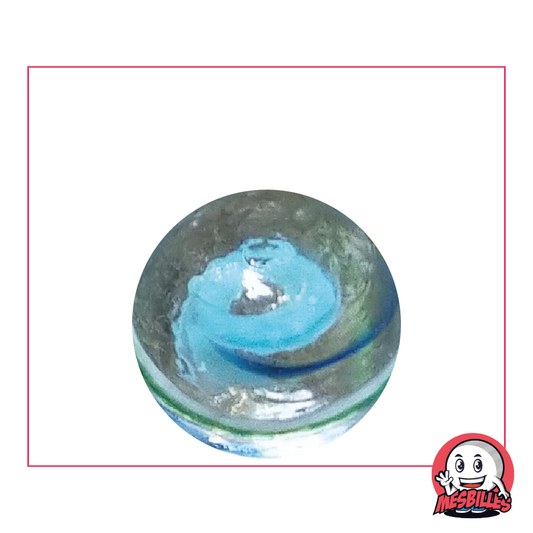 25 mm Blue Tortilla Marble, the secret ingredient in children's games, predominantly blue stripes