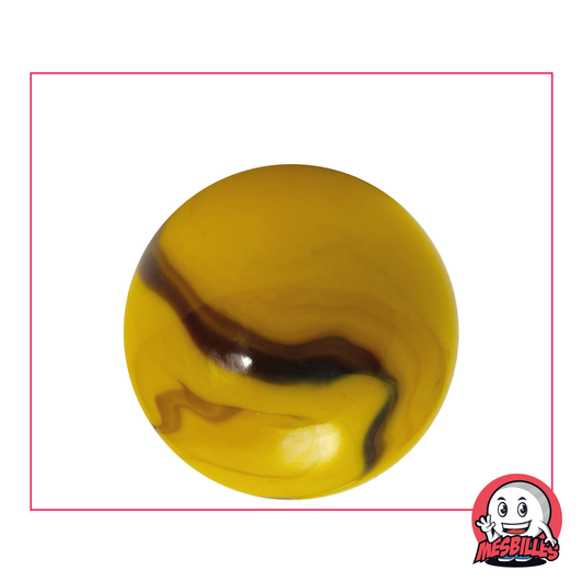 35 mm Yellow Striated Marble Bead Opaque - My-Glassmarbles