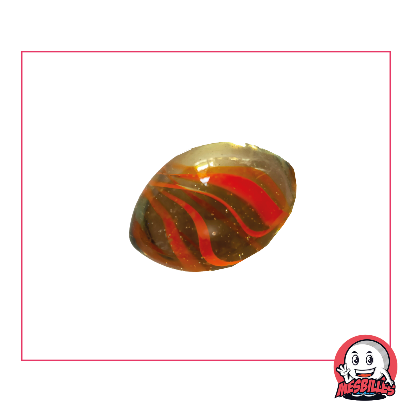 1 Swirled Orange Rugby Marble