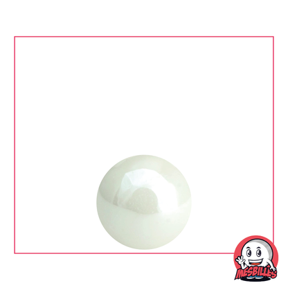 My-Glassmarbles - Marble Glossy White Shiny Opaque Pearl 12 mm