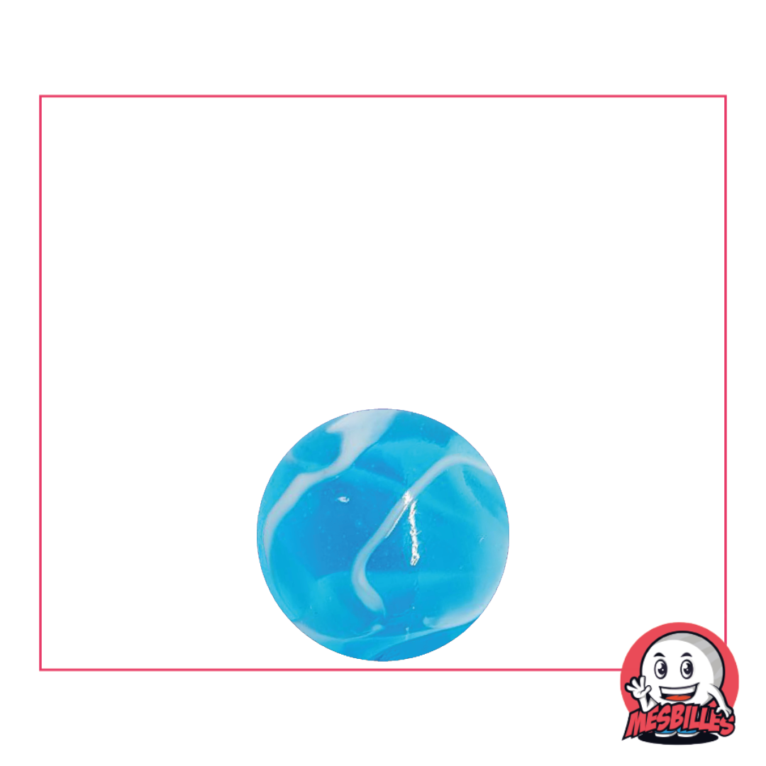 A magnificent 12 mm H2O Marble with a blue and white swirl pattern evoking the waves of the ocean.