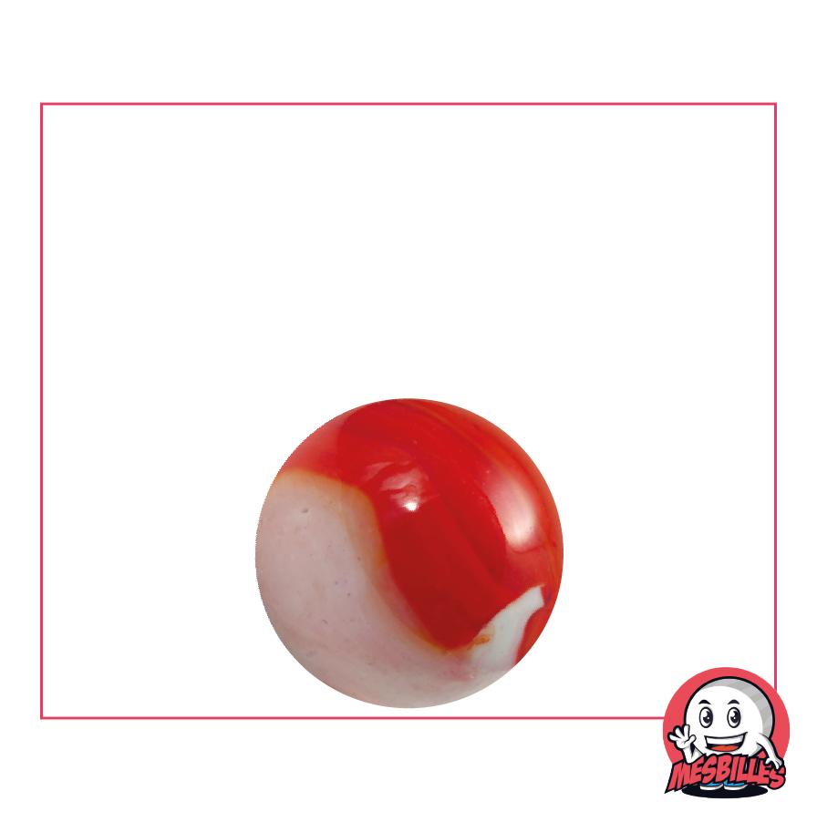 Marble Junon 16 mm Orange with traces of white - My-Glassmarbles