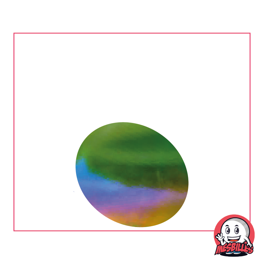 1 Flat Marble Iridescent Green-Yellow 30 mm