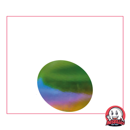 1 Flat Marble Iridescent Green-Yellow 30 mm