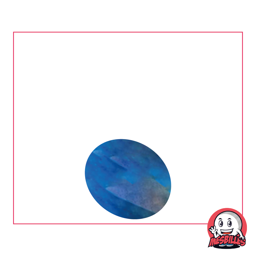 1 Flat marble 18 mm Iridescent Blue