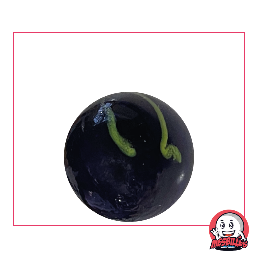 Zébra Blue 25 mm in opaque glass - A royal blue zebra that reigns over your Marbles collection, by My-Glassmarbles