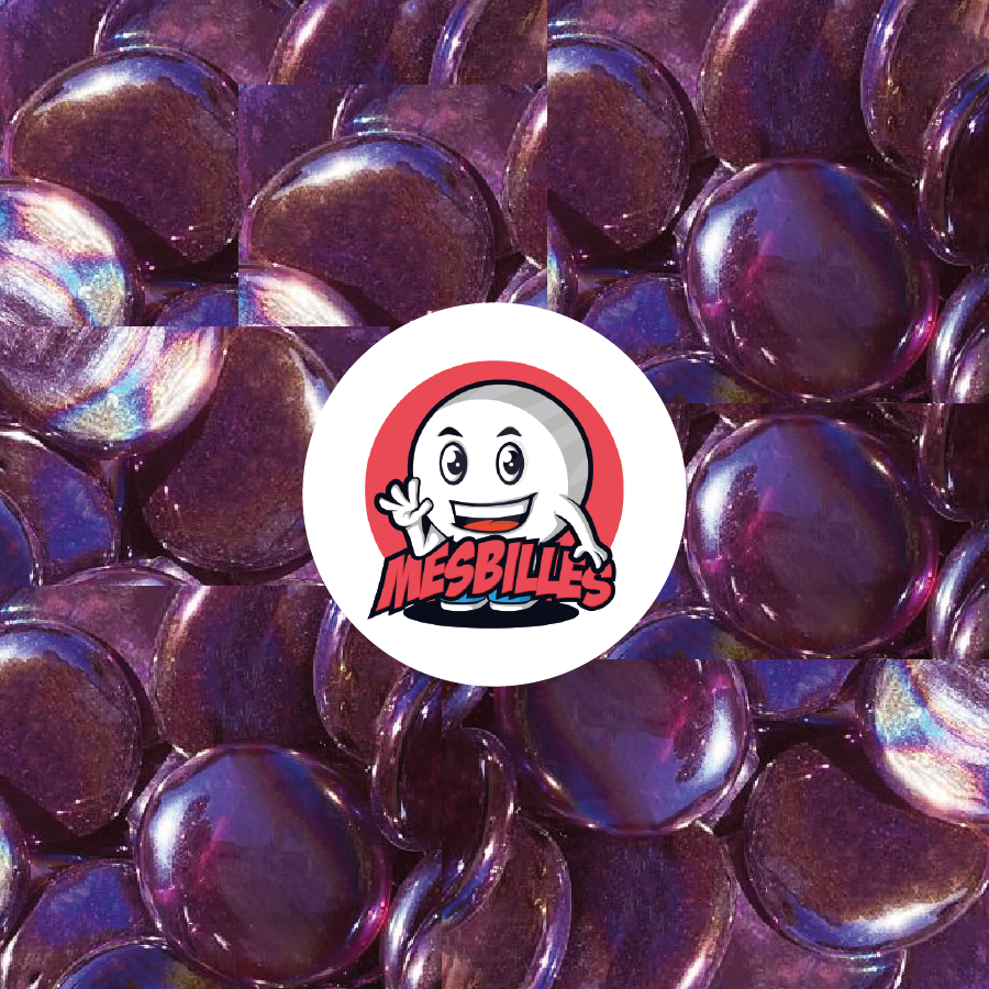 1 Flat Marble Iridescent Purple 30 mm