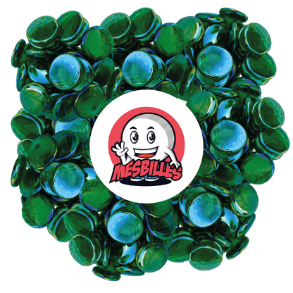 1 Flat Marble Iridescent Green 30 mm