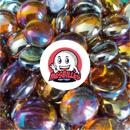 1 Flat Marble 12 mm Iridescent Amber