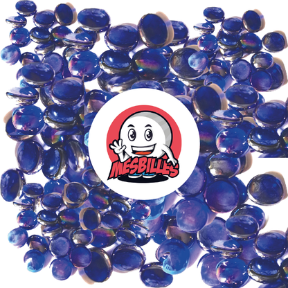 1 Flat Marble Iridescent Midnight Blue 30 mm