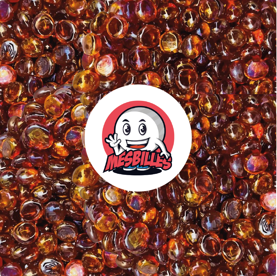 1 Flat Marble 12 mm Iridescent Orange