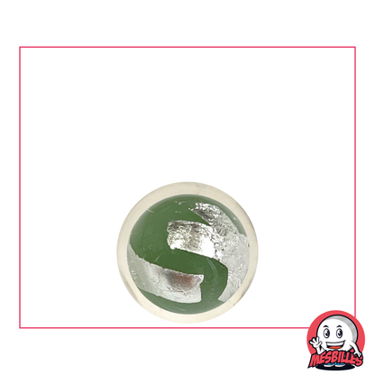 1 Silver Green Cage Art Marble 16 mm