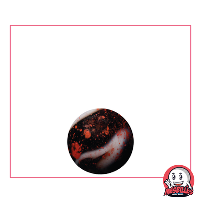 Marble Dracula 14 mm in white opaque glass with black stripes - My-Glassmarbles