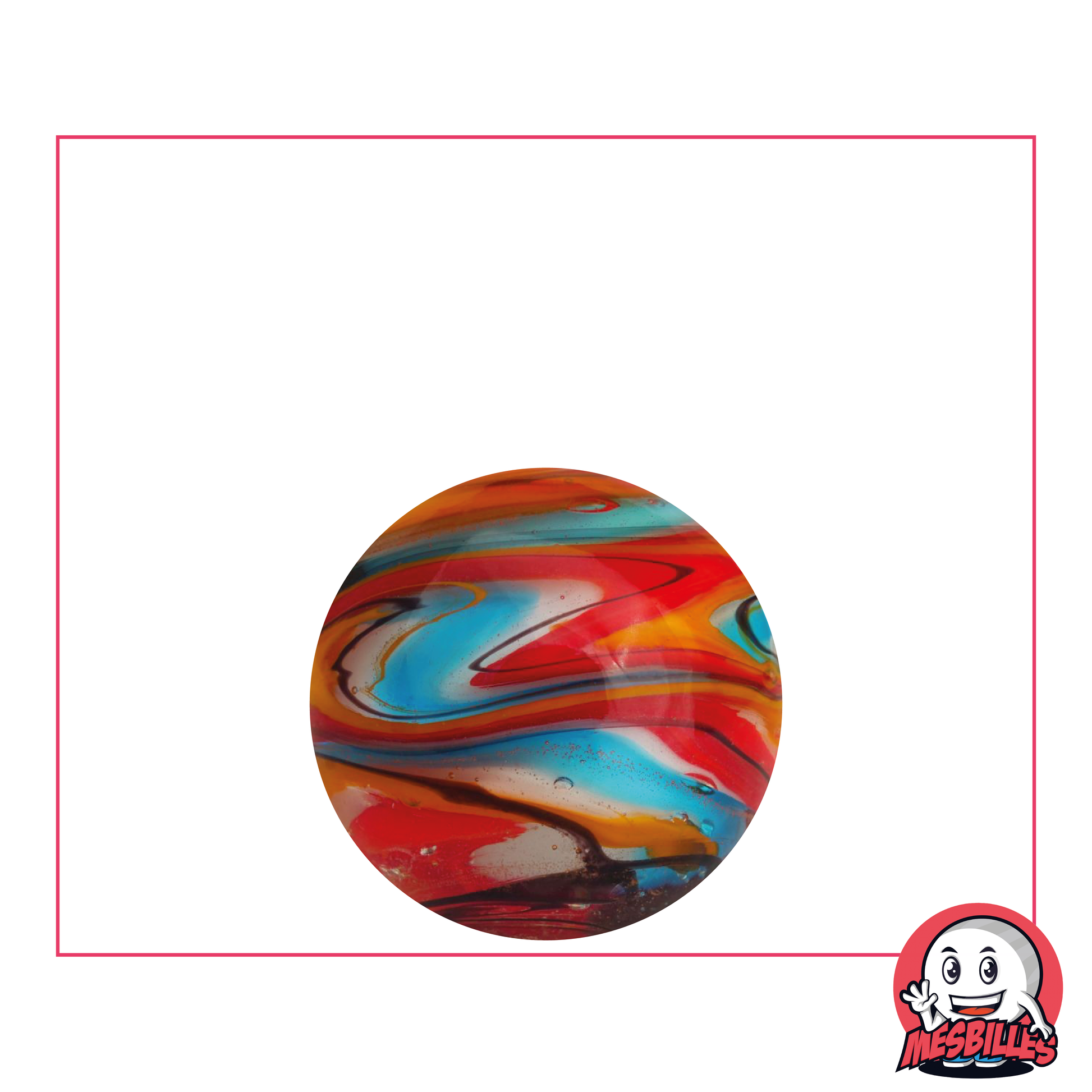 Marbles Speedy Flash Turquoise 22 mm, multiple stripes, mostly turquoise - versatile choice