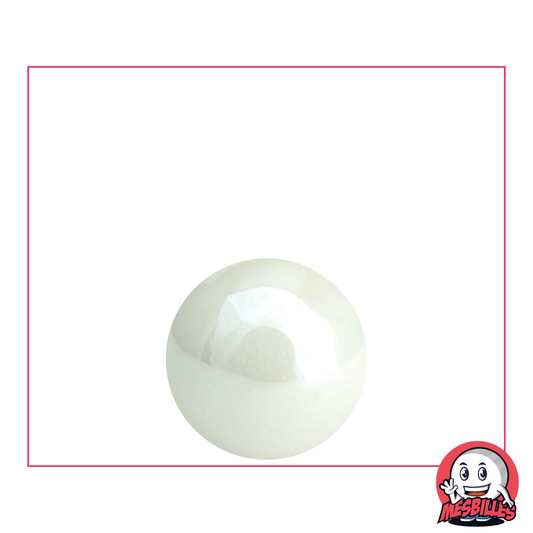 My-Glassmarbles - Marble Glossy White Shiny Opaque Pearl 16 mm