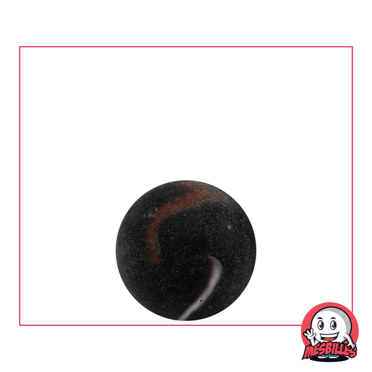 1 16 mm Mercury marble, black round frosted glass marble with white traces on its surface