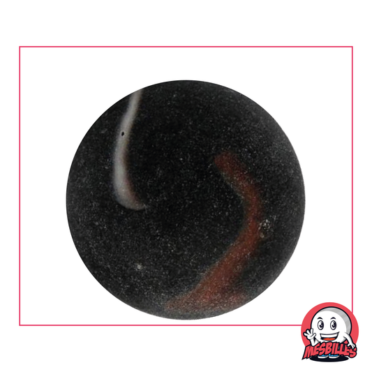 42mm Mercury Marble in Black Frosted Glass, Whale Size Marble, Large Marble