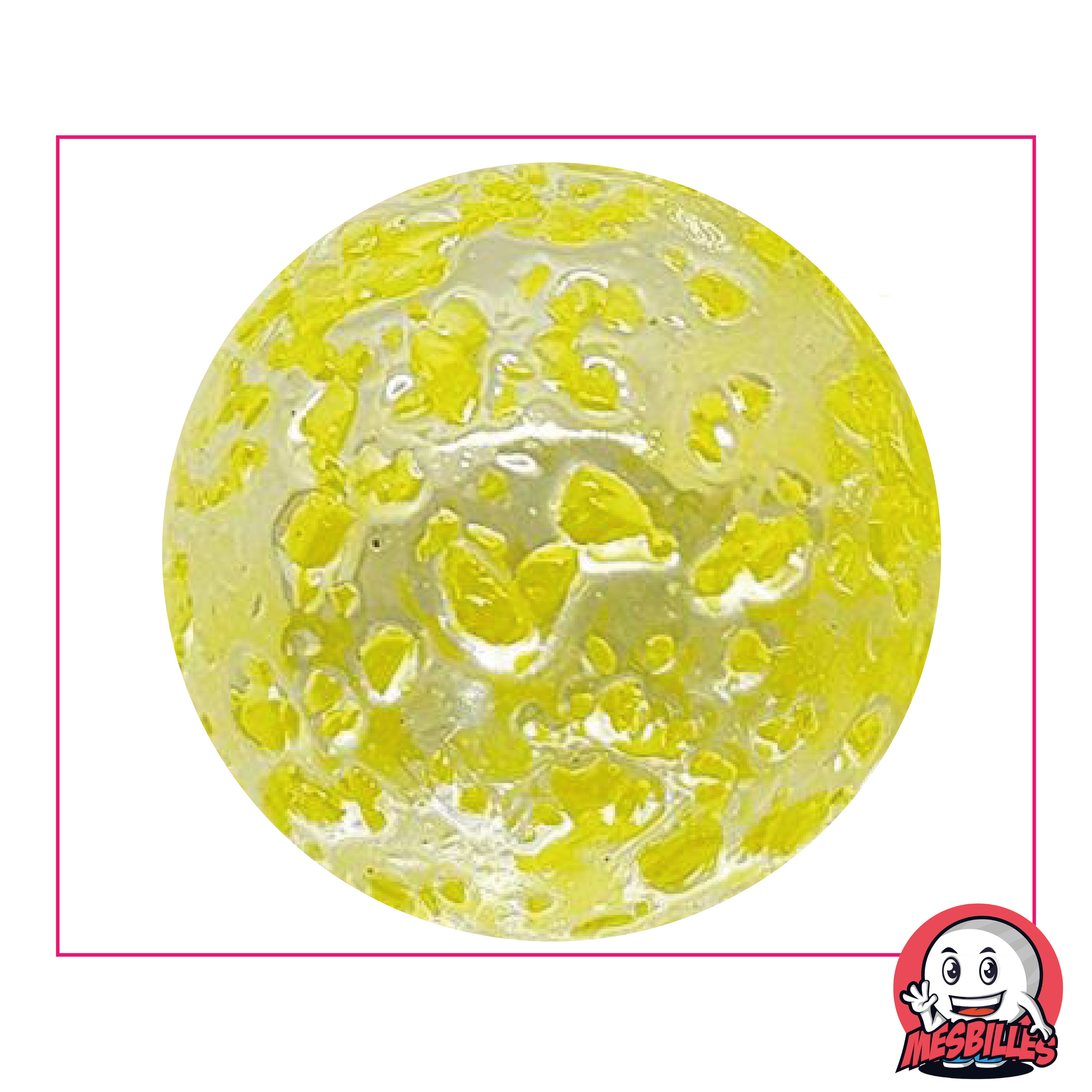 Marble Speckled 50 mm translucent glass Yellow - My-Glassmarbles