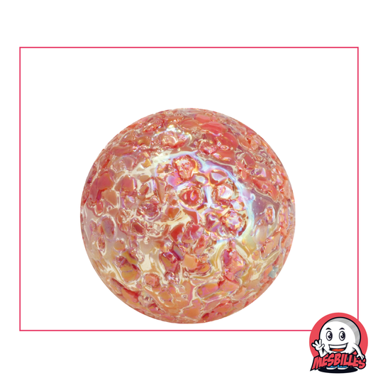 Marbles Speckled 35 mm translucent glass covered with red chips - My-Glassmarbles