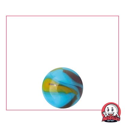 Planet Earth Opaque Blue Marble with Black 14 mm - My-Glassmarbles