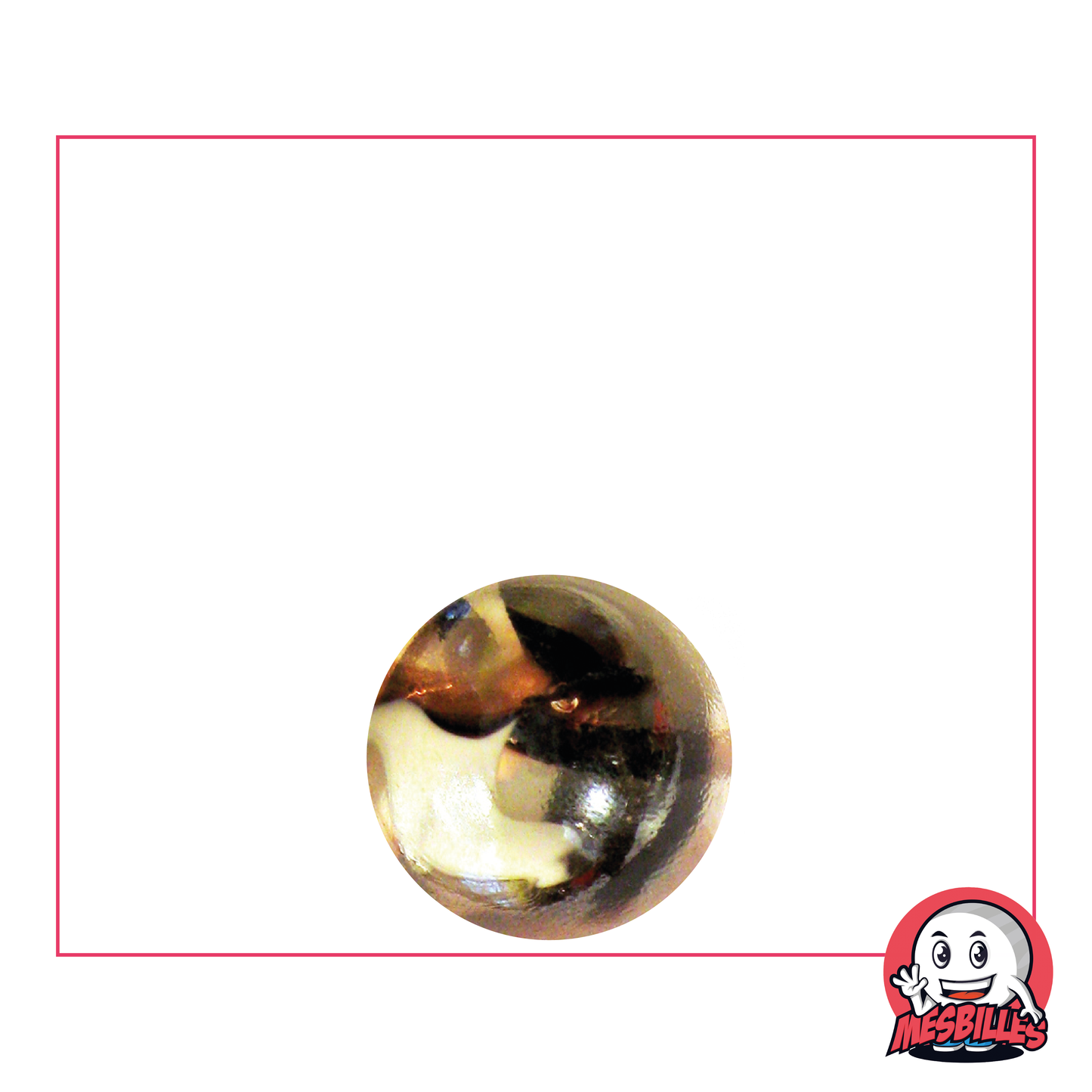 14 mm Marble - Brown crystal clear glass