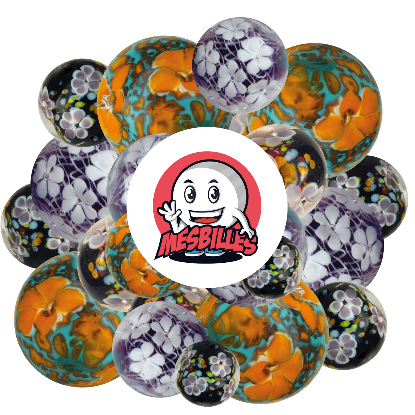 1 Purple Floral Carpet Art Marble 16 mm