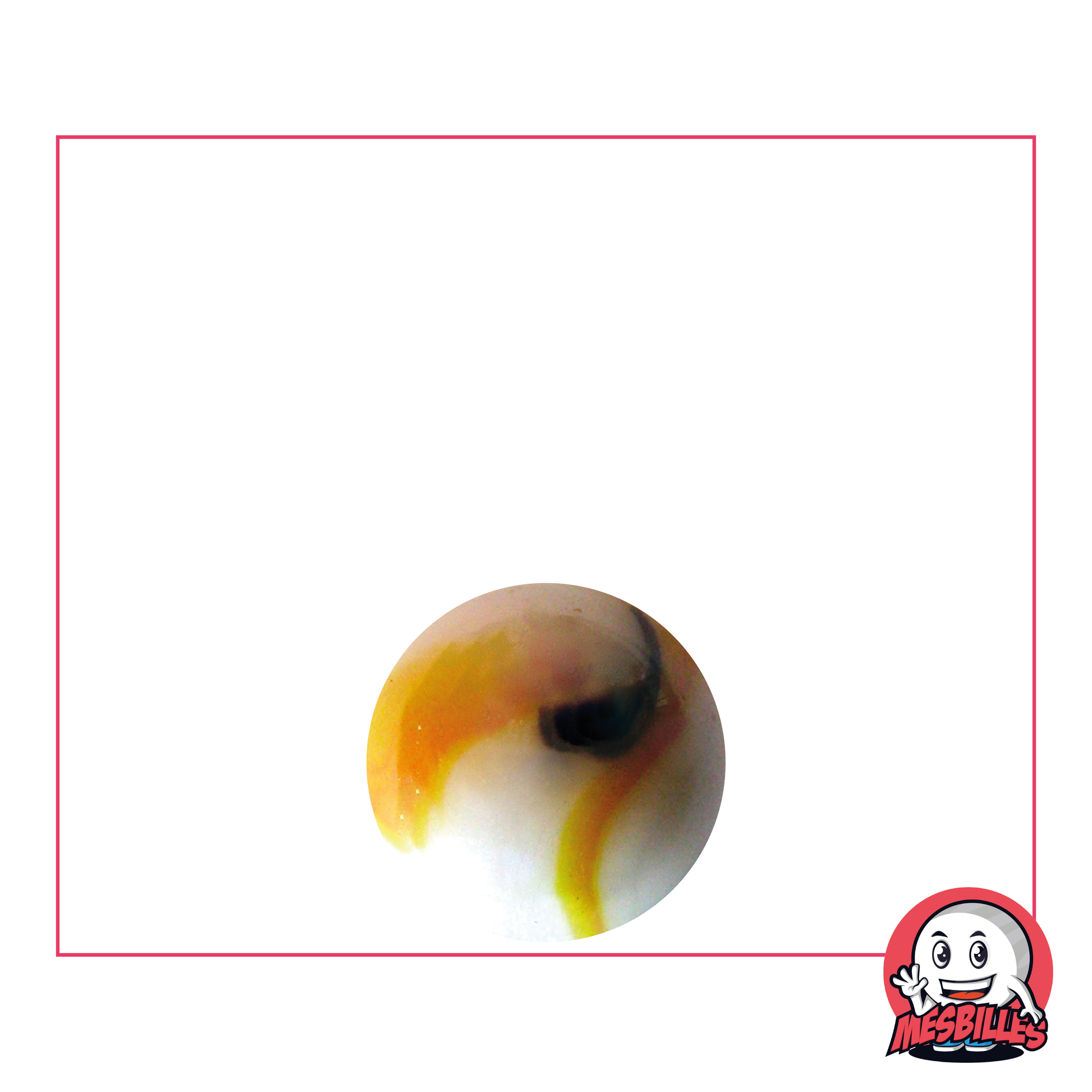 14 mm Yellow Opaque Tiger Marble with Yellow and Brown Stripes