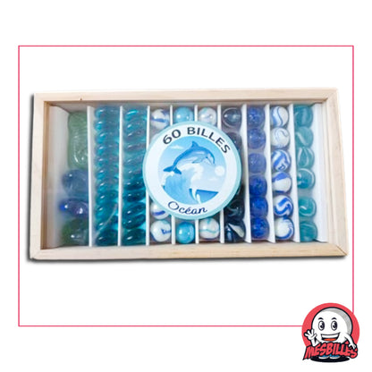 Set of 60 Ocean Marbles by My-GlassMarbles
