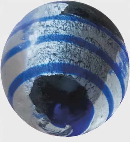 1 Silver Dragon Eye Marble with Yellow Stripes 16 mm